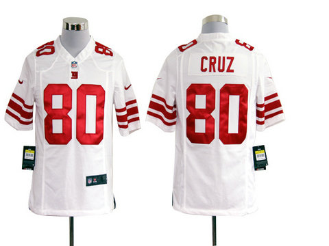 New York Giants 80 Cruz Authentic White Game Nike NFL Jerseys